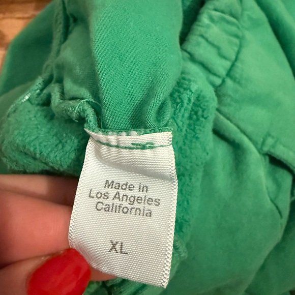 Clare V Green Made in USA Sweatpants Colorful Lux Eco 100% Cotton - Picture 5 of 6